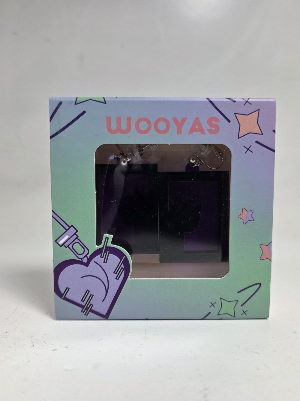 Wooyas Black Cat Rectangle Kids Earrings - Fun Drop Jewelry